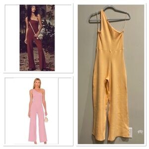 Free People Melón One shoulder knit Jumpsuit s M